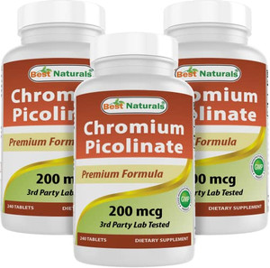Best Naturals Chromium Picolinate 200 mcg 240 Tablets (240 Count (Pack of 3))