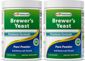 Best Naturals 2 Pack 100% Pure Brewers Yeast Powder - 16 oz - Supports for Increased Breast Milk Supply During Breastfeeding, Lactation, Digestive He