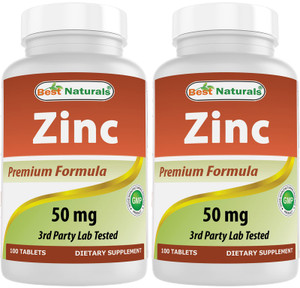 Best Naturals Zinc 50mg Supplements (as Zinc Picolinate) - Vitamins for Adults Immune Support - 120 Tablets (120 Count (Pack of 2))