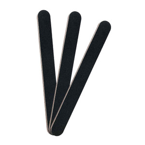 3 Pack Professional Emery Boards, 100/180 Grit Nail File for Acrylic and Natural Nails, Reusable, Black