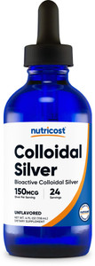 Nutricost Colloidal Silver 4oz - Cobalt Blue Glass Bottles, Bio-Active Colloidal Silver