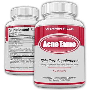 Acnetame Acne Pills- Acne Tame Supplement- Clear Skin Vitamins Pill for Oily Skin Treatment, Hormonal Blemishes, Anti Spots & Cystic Acnes Supplement