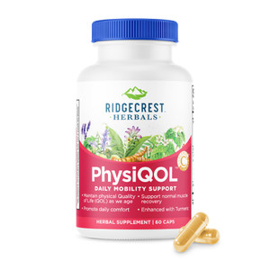 Ridgecrest Herbals PhysiQOL, Herbal Supplement with Boswelia and Tumeric (60 Vegan Caps, 30 Serv)