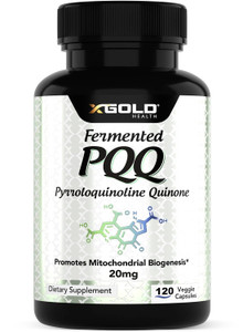 X Gold Health PQQ, pyrroloquinoline Quinone, 20 mg, Promotes The Growth of New Mitochondria, Gluten-Free, Non-GMO, Vegetarian, 120 Capsules