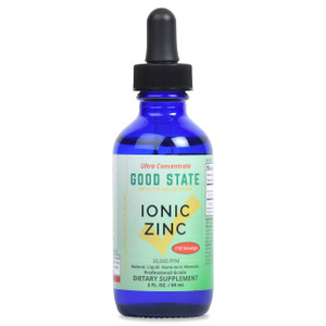 Good State Natural Ionic Zinc | Liquid Concentrate | Nano Sized Mineral Technology | Professional Grade Dietary Supplement | 1.6 fl oz Glass Bottle (