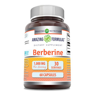 Amazing Formulas Berberine 1000mg Per Serving 60 Capsules Supplement | Non GMO | Gluten Free | Made in USA