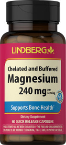 Piping Rock Magnesium Supplement for Women and Men | 240 mg | 60 Capsules | Buffered Chelate | Non-GMO, Gluten Free | by Lindberg