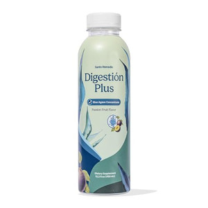 Santo Remedio Digestion Plus, Concentrated Blue Agave Drink, 30 Servings, Passionfruit Flavor, Vegan, Gluten-Free, Non-GMO, No Added Sugar