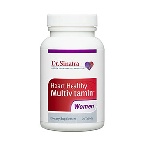 Dr. Sinatra Heart Healthy Multivitamin for Women with Vitamin D 1000 IU, A, B12, C, E, Biotin, Folate, and Zinc, 90 Tablets (30-Day Supply)