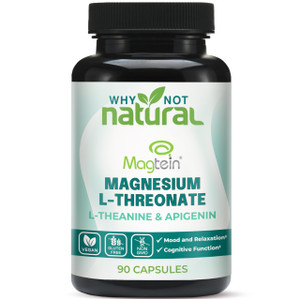 Magnesium L-Threonate Complex with Apigenin and L-theanine, 90 Capsules, Patented Magtein Supplement