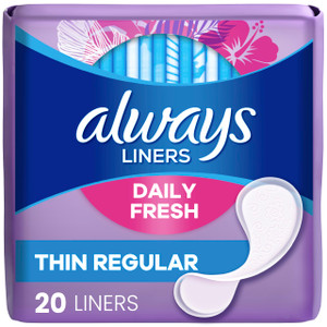 Always Dailies Thin Unscented Panty Liners - Regular - 20ct