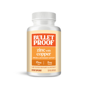 Bulletproof Zinc with Copper Capsules, 120 Count, Minerals and Antioxidant Supplement for Immunity and Mood