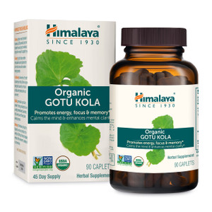 Himalaya Organic Gotu Kola, 45 Day Supply - Herbal Nootropic Supplement with Adaptogens for Energy, Focus, Memory, and Calming Relaxation - Vegan, No