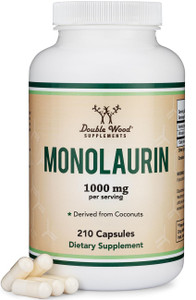 Monolaurin Immune Support Supplement 1,000mg per Serving, 210 Capsules (Vegan Safe, Non-GMO, Gluten Free) Immune Booster for Adults, Immune System De