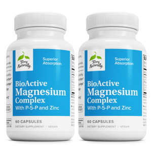 Terry Naturally BioActive Magnesium Complex - Bone & Heart Health Support - Supplement with Vitamin B6, Zinc & Magnesium - Pyridoxal-5-Phosphate Vega