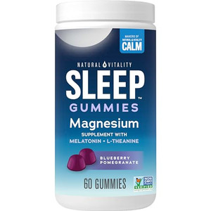Natural Vitality CALM Sleep Gummies Magnesium Supplement, Melatonin & Magnesium Citrate, Sleep Aid Gummies, L-Theanine, Gluten Free, Helps the Body E