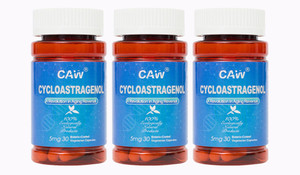 CAW Hypersorption Cycloastragenol 98% | Anti-Aging Telomerase Activation | DNA Health and Immunity Boost | 5Mg 30Enteric-Coated Capsules (3 Bottles)