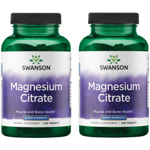 Swanson Super-Strength Magnesium Citrate (112.5 Mg Per Tablet) 240 Tabs (2 Pack)