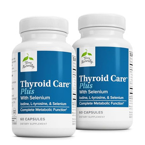 Terry Naturally Thyroid Care Plus - Supplement to Aid Thyroid - Dietary Supplement for Energy & Healthy Hair Support - Supplement with L-Tyrosine & S