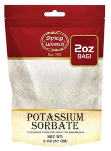 Potassium Sorbate 2 Oz - Food Grade - Great Wine Stabilizer, Preservative for Gummies, Mead, Cider - by Spicy World