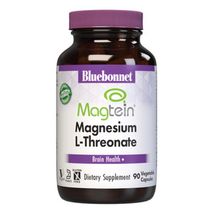 Bluebonnet Nutrition Magtein Magnesium L-Threonate, Brain Health*, Non-GMO, Vegan, Kosher Certified, Gluten-Free, Soy-Free, 90 Vegetable Capsules, 30