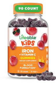 Iron Supplements for Kids | 10mg | with Vitamin C | Great Tasting Iron Gummies for Kids | Vegan Non GMO Kids Iron | for Immune Health and Iron Defici