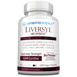 Approved Science Liversyl - Milk Thistle, Artichoke Extract, and Bioperine - Vegan - 60 Capsules - Made in The USA