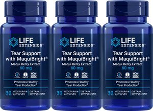 Life Extension Tear Support with MaquiBright 60 mg, 30 Vegetarian Capsules (Pack of 3)