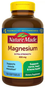 Nature Made High Potency Magnesium 400 mg - 150 Liquid Softgels,(Pack of 2)