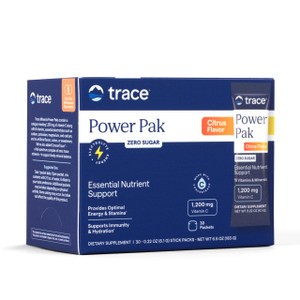 Trace Minerals Power Pak Multivitamin and Multimineral Packets - Electrolyte Support - 1200 mg Vitamin C plus 70+ Trace Minerals - Sugar Free - Citru