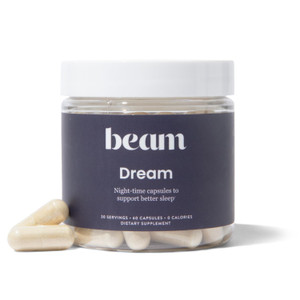 Beam Dream Sleep Capsules, L-Theanine, Apigenin, Reishi and Magnesium, Third Party Tested Natural Sleep Aid & Sleep Supplement for Deep Sleep, Relaxa