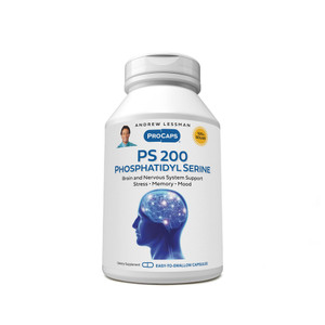 ANDREW LESSMAN PS 200 Phosphatidyl Serine 240 Capsules - Supports Mental Clarity, Positive Mood, Memory, Cognitive Function. Essential for Neurotrans