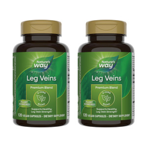 Nature's Way Leg Veins, Supports Healthy Leg Vein Strength*, 6-Herb Blend, With Horse Chestnut Extract, Dandelion, Gluten Free, 120 Vegan Capsules (P
