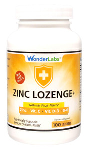 Wonder Laboratories Zinc Lozenges with Vitamin C - Fruit Flavored, Healthy Immune Support Lozenges with 25mg of Zinc Supplement Per Lozenge + 30mg of