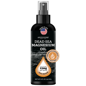 Aromasong Magnesium Spray Grapefruit- Extra Strength (23mg in Each Spritz) 8 Oz - Natural and Pure Magnesium Oil Spray - Made in The USA - for Leg Di