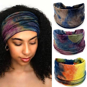 Boho Headband Women Wide Hair Band Boho Elastic Sports Headwear Yoga Hair Band Workout Headwrap (SET-23)