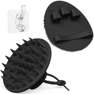 Manmihealth Silicone Hair Scalp Massager & Soft Bath Glove Set 2 PCS, Extra-large Shampoo Scalp Brush with Body & Face Scrubber for All Hair Skin Typ