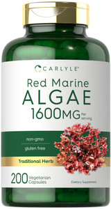 Carlyle Red Marine Algae 1600mg | 200 Capsules | Vegetarian Supplement | Non-GMO, Gluten Free
