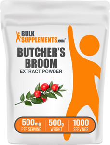 BulkSupplements.com Butcher's Broom Extract Powder - Butchers Broom, Herbal Supplement - Vegan & Gluten Free, 500mg per Serving, 500g (1.1 lbs) (Pack