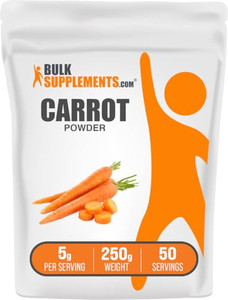 BulkSupplements.com Carrot Powder - Superfood Powder Supplement, Carrot Supplement - for Smoothies & Baking, Vegan & Gluten Free, 5g per Serving, 250