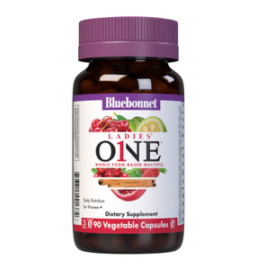 Bluebonnet Nutrition Ladies One Vegetable Capsule, Whole Food Multiple, K2, Organic Vegetable, Energy, Vitality, Non-GMO, Gluten Free, Soy Free, Milk