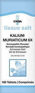 UNDA Kalium Muriaticum 6X | Homeopathic Remedy Helps Promote and Maintain Healthy Skin | 100 Tablets