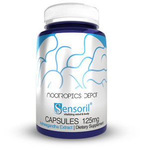 Nootropics Depot Sensoril Ashwagandha Capsules | 125mg | 180 Ct. | Ayurveda Supplement | Standardized Withania somnifera Extract | to Support Healthy