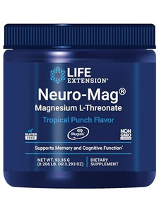 Life Extension Neuro-Mag Magnesium L-Threonate Powder (Tropical Punch) - Ultra-Absorbable Magnesium - Supports Memory, Focus, Cognitive Function & Mo