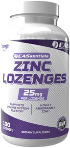 EAS Zinc Lozenges | Highly Absorbable with No Fillers or Additives | Supports Immune Function | Gluten Free, Non GMO | 100 Lozenges (Orange Flavor)