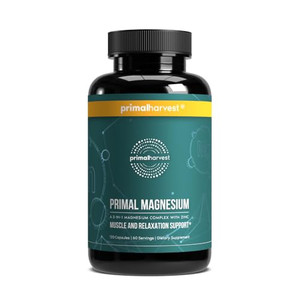 Magnesium Supplement Complex 310mg by Primal Harvest with Magnesium Glycinate, Citrate, Malate, and Zinc 120 Capsules