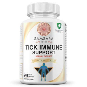 Samsara Herbs Tick Immune Support - Japanese Knotweed, Cats claw, Andrographis, Cryptolepis, Sarsaparilla, Resveratrol, Tick Bite Support 240 Capsule