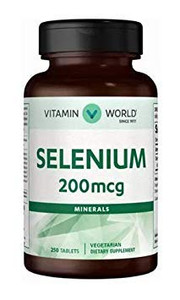 Vitamin World Selenium 200 mcg.Vegetarian Dietary Supplement 250 Tablets