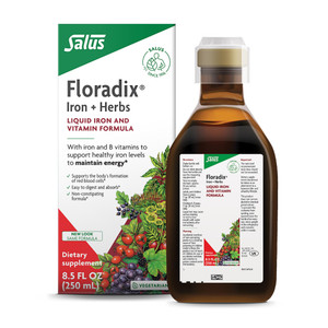 Floradix Iron & Herbs - Liquid Herbal Supplement for Energy Support - Iron Supplement with Vitamin C & Vitamin B Complex - for Men & Women - 8.5 fl o