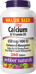 Webber Naturals Ultra Calcium with Vitamin D3, Enhanced Absorption, 280 Tablets